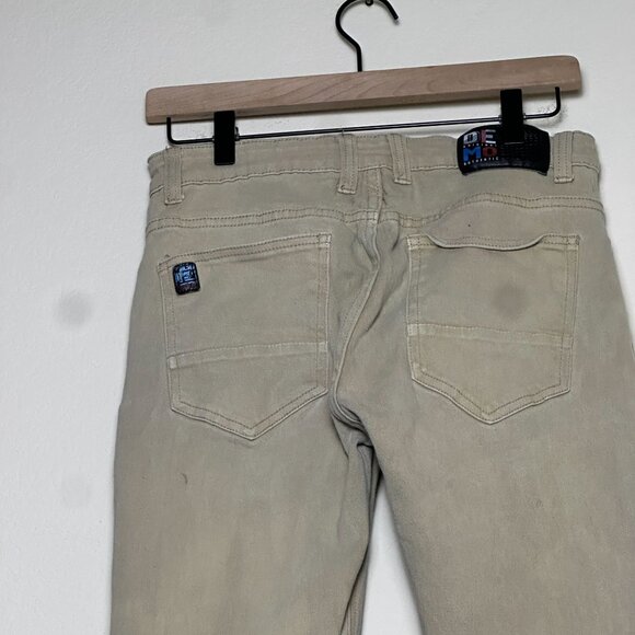 Demolition Cargo Punk Khaki Moto Pant Slim Front Pockets Tech Men 28x29 Y2K - Picture 15 of 16
